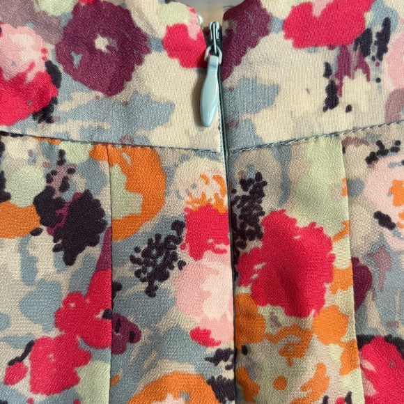 J. Crew Mini Skirt Womens Sz 0 Floral Fit & Flare Pink Blue Lined Pleated Summer - Picture 5 of 8